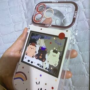 Cute Bear Design Phone Case - Clear